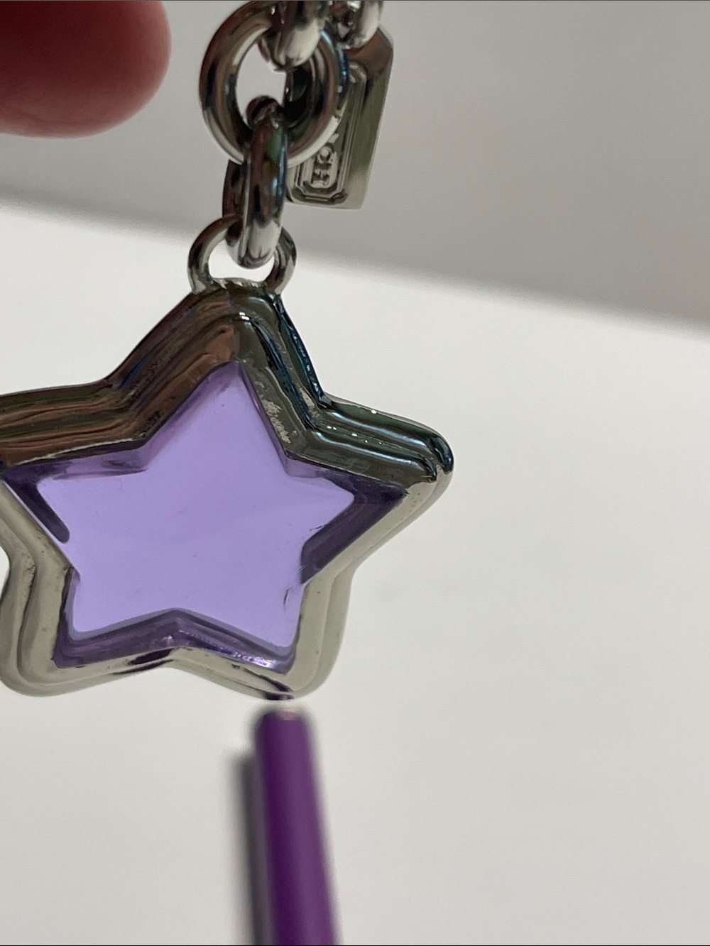 Coach Silver Star Keychain with Purple Inlay and Coach Pen - Picture 4 of 6